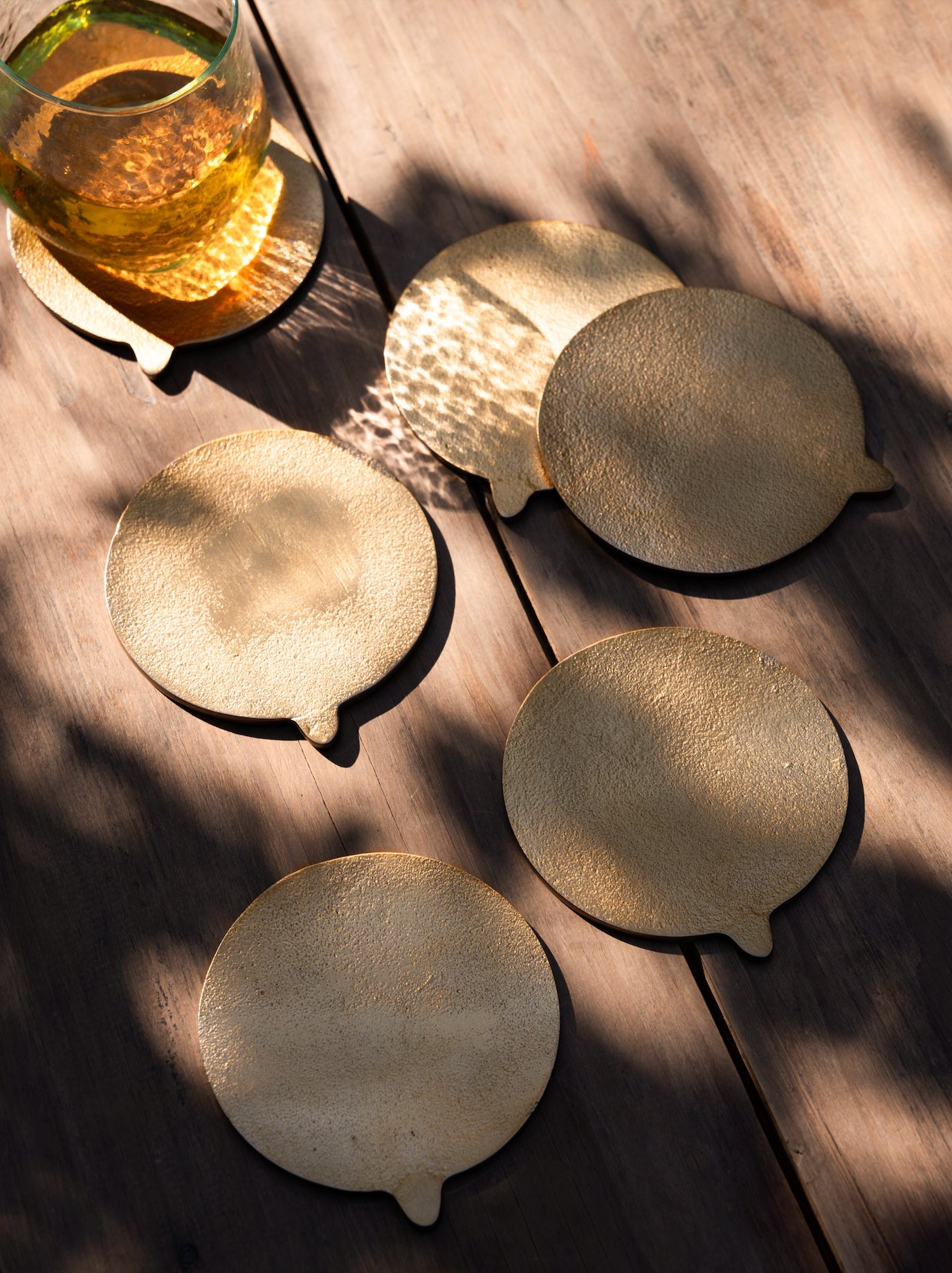 Stinson Antique Brass Coasters - Set of 6
