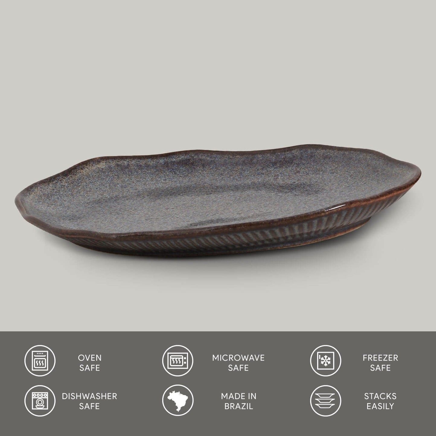 Shallow Bio Oval Platter Medium Set of 4