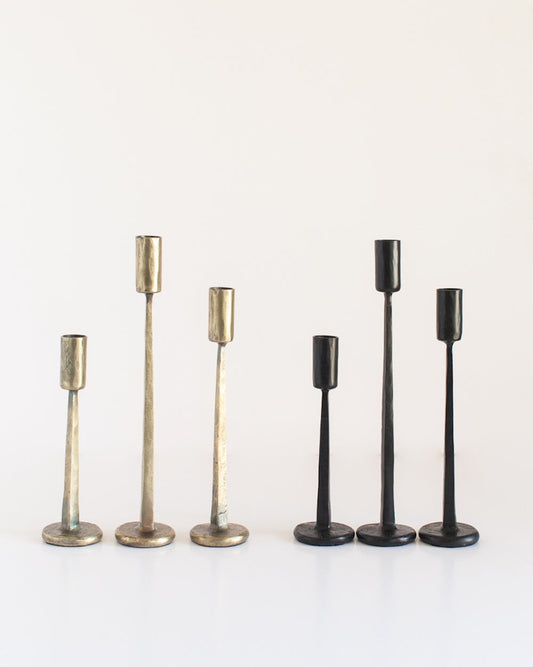 S/3 Dante Candlesticks - Black Finish