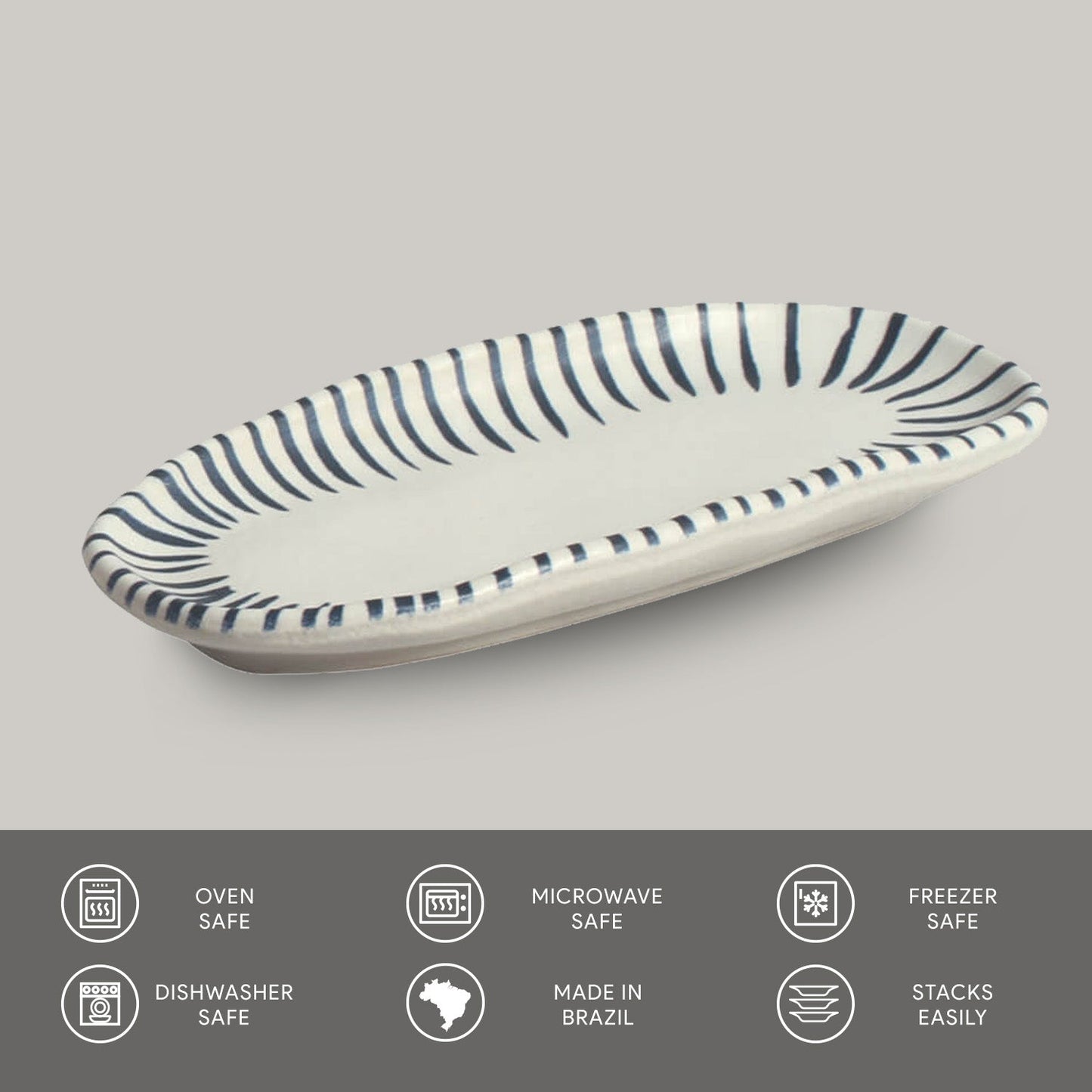 Shallow Organic Oval Platter Mini Set of 4