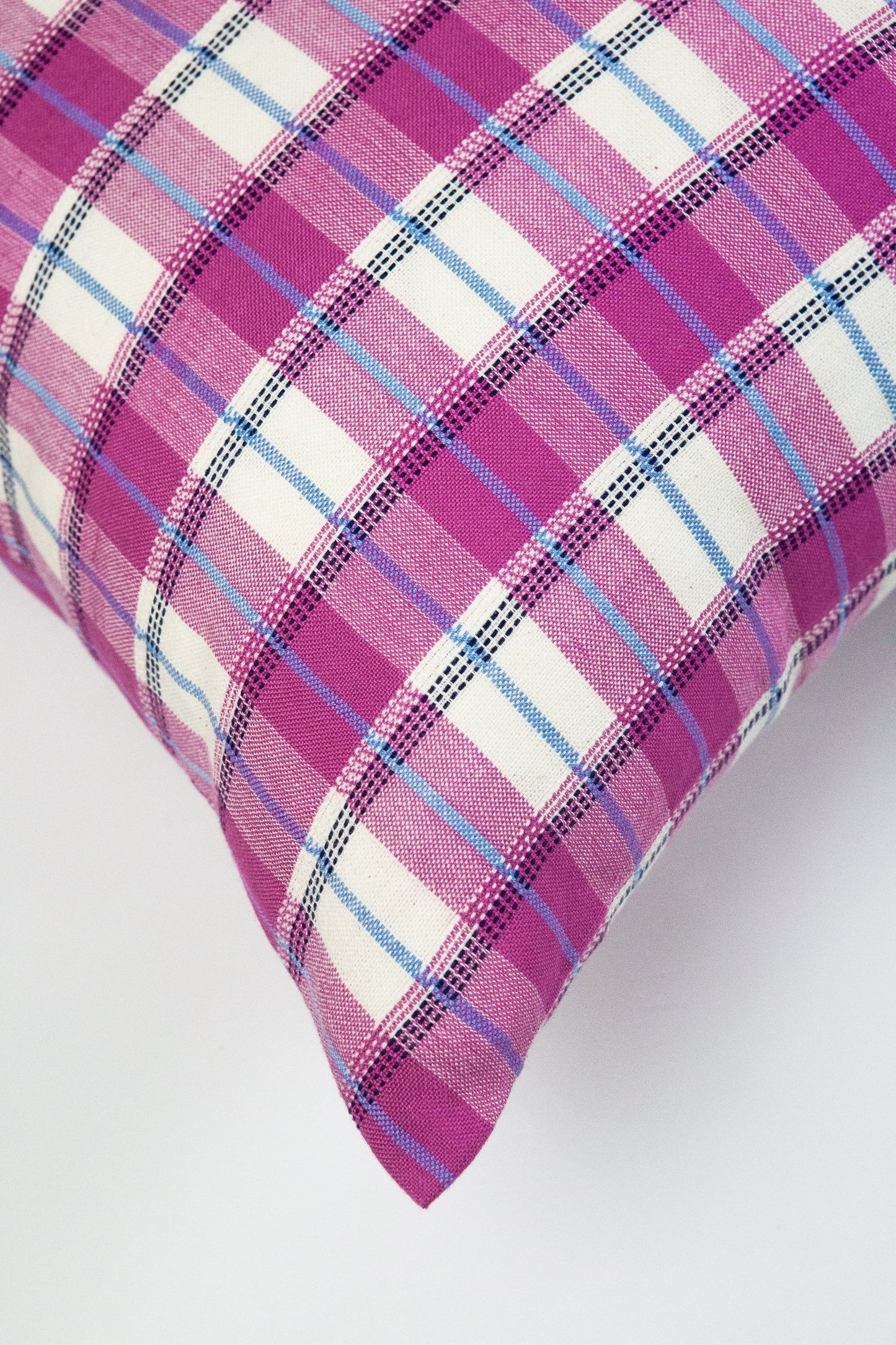 Archive NY San Andres Gingham Pink Lumbar Pillow