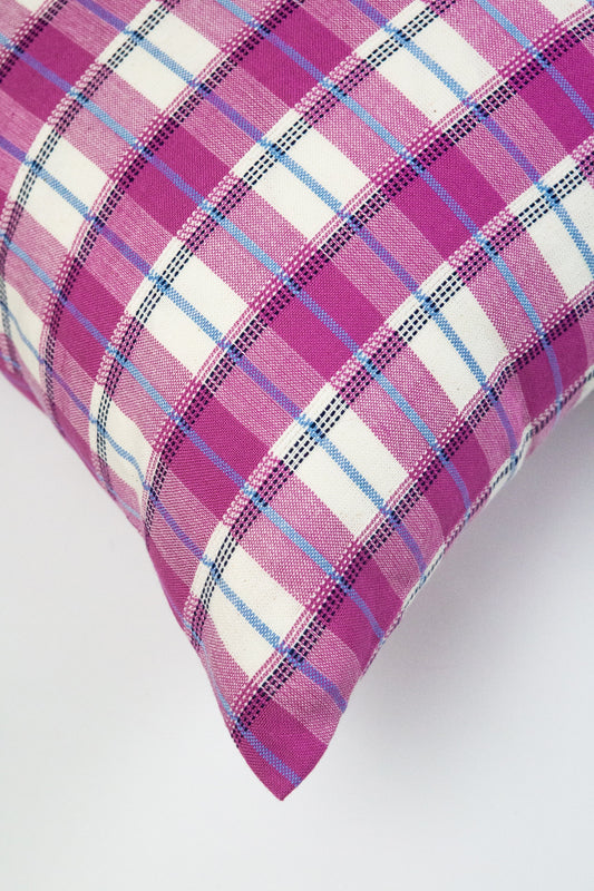 Archive NY San Andres Gingham Pink Lumbar Pillow
