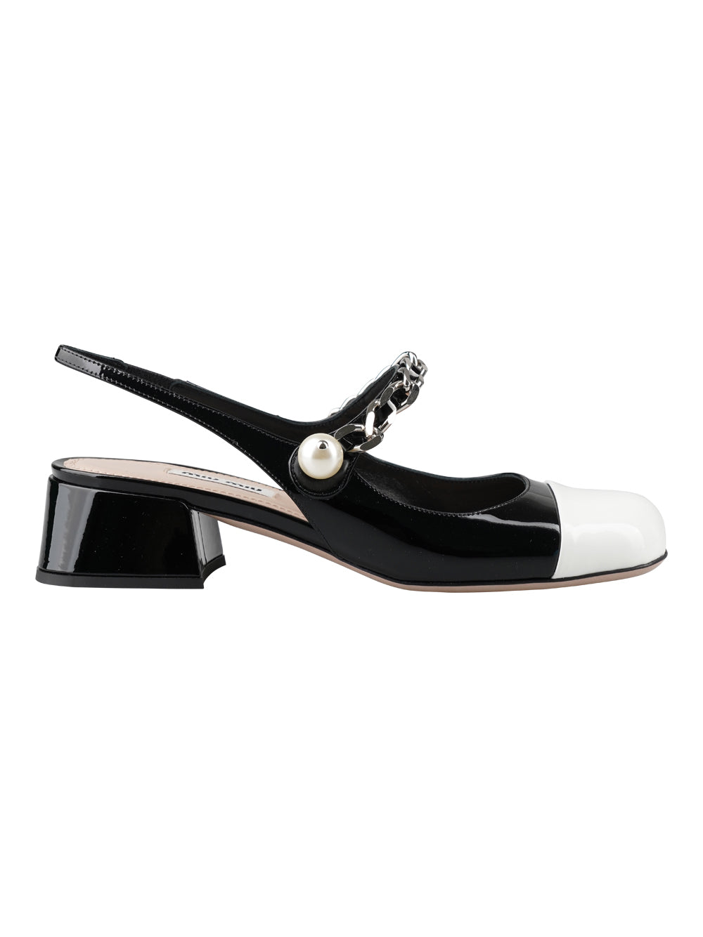 Miu Miu Women Slingback Bicolore In Vernice