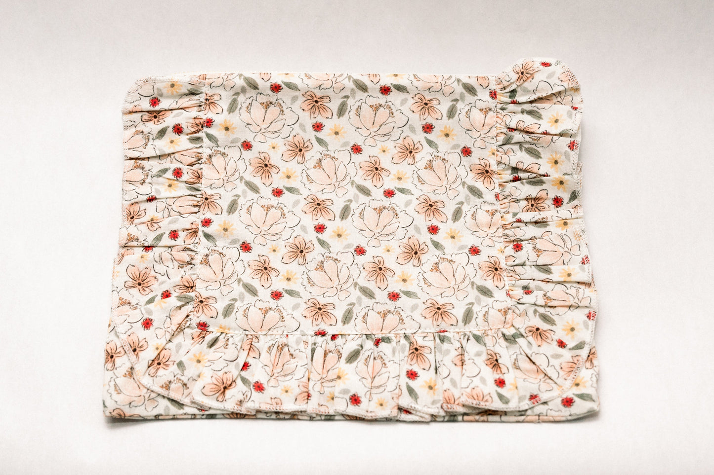 Primrose Garden | Timeless Floral Ruffle Zipper Pouch