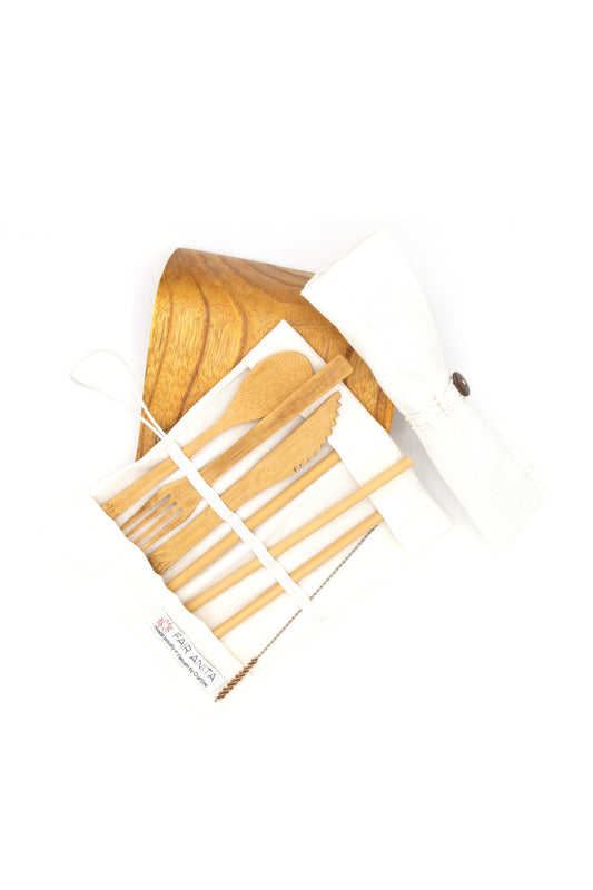 Bamboo Utensil and Straw Set