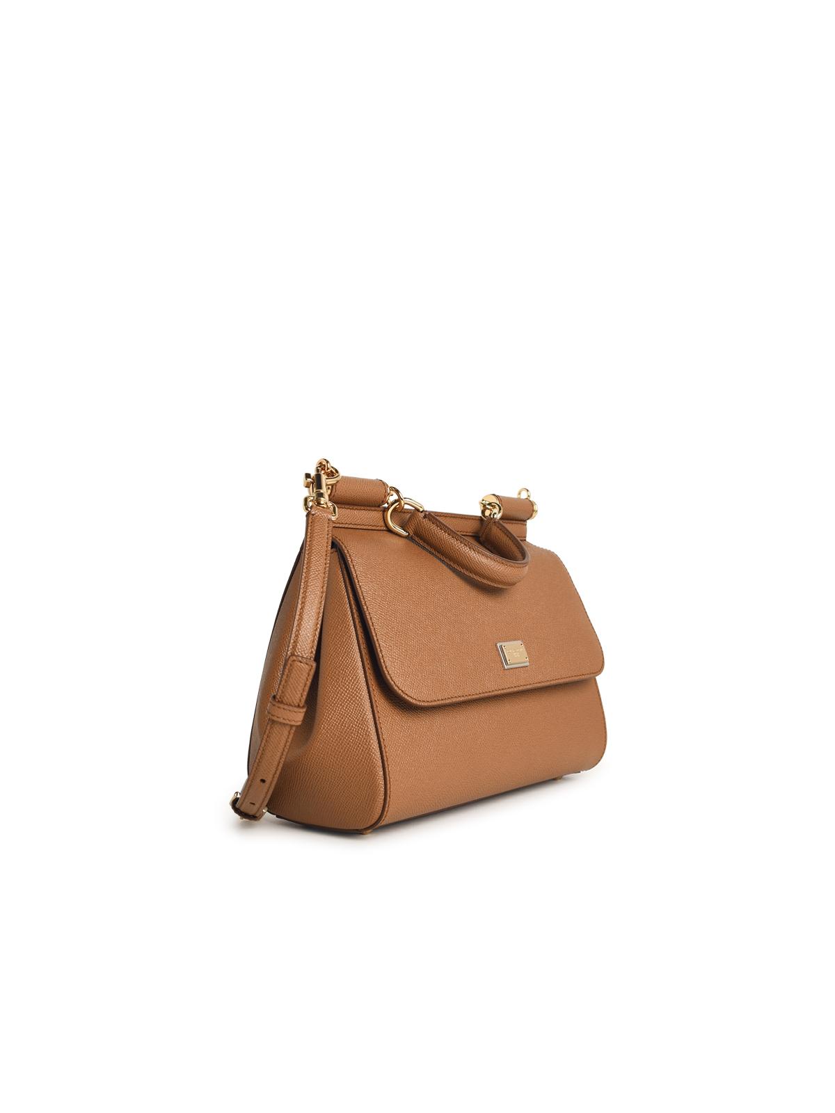 Dolce & Gabbana 'Sicily' Camel Leather Bag Women