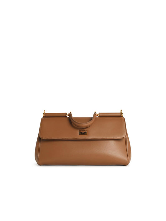 Dolce & Gabbana 'My Sicily' Calf Leather 'Plongé' Caramel Handbag Women