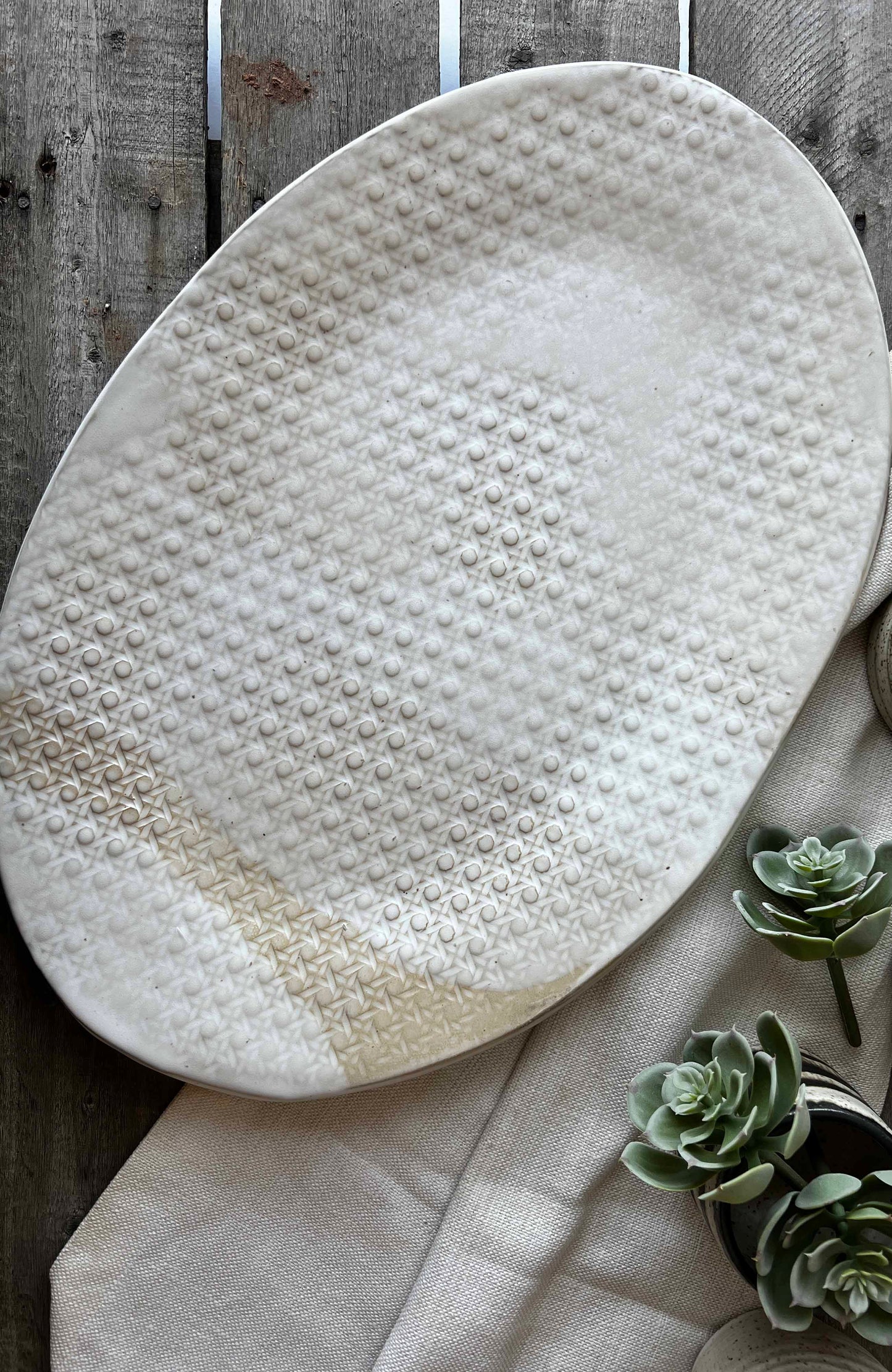 Sandalwood Caned Statement Platter