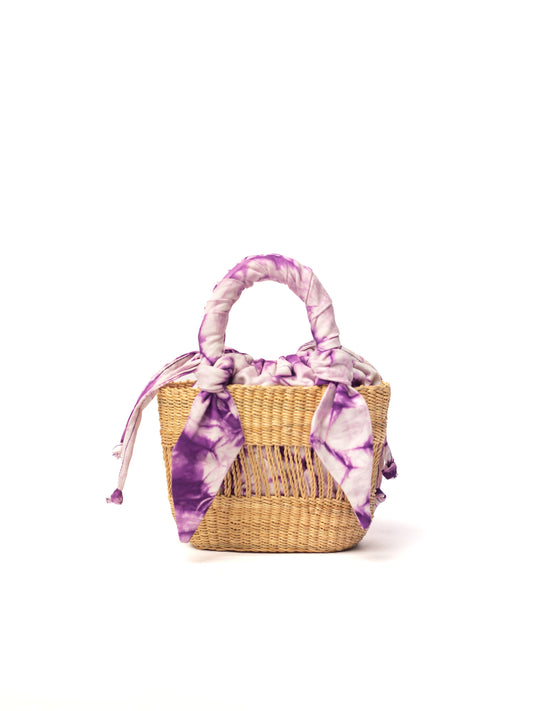 Ayine Bag Mini - Natural w/ Purple and Pale Lining