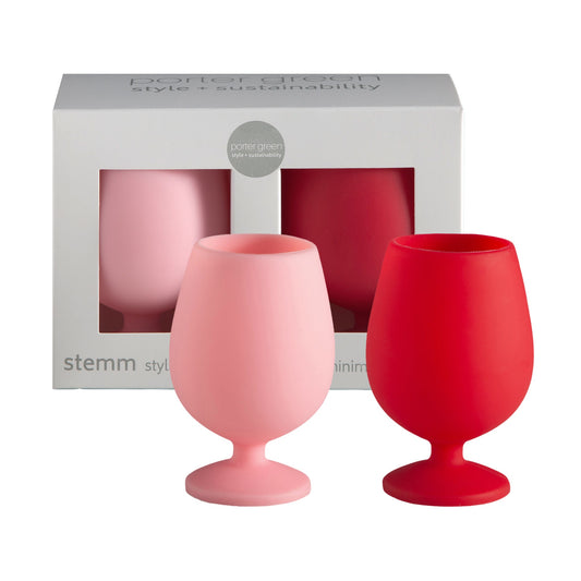 Cherry + Blush | Stemm |Silicone Unbreakable Wine Glasses