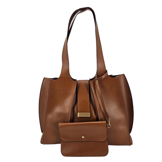 Eloise Mid Brown Leather Shoulder Bag