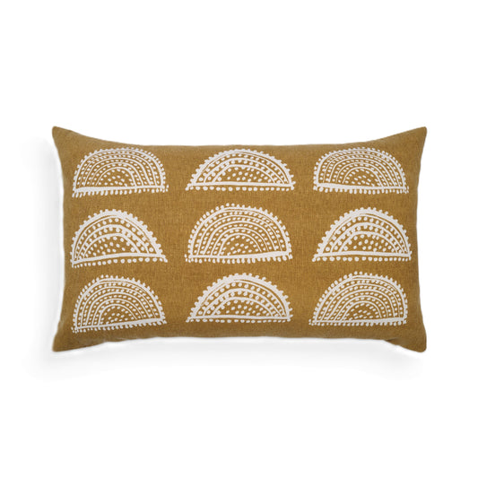 Radiance handcrafted Sunburst print lumbar pillow cover