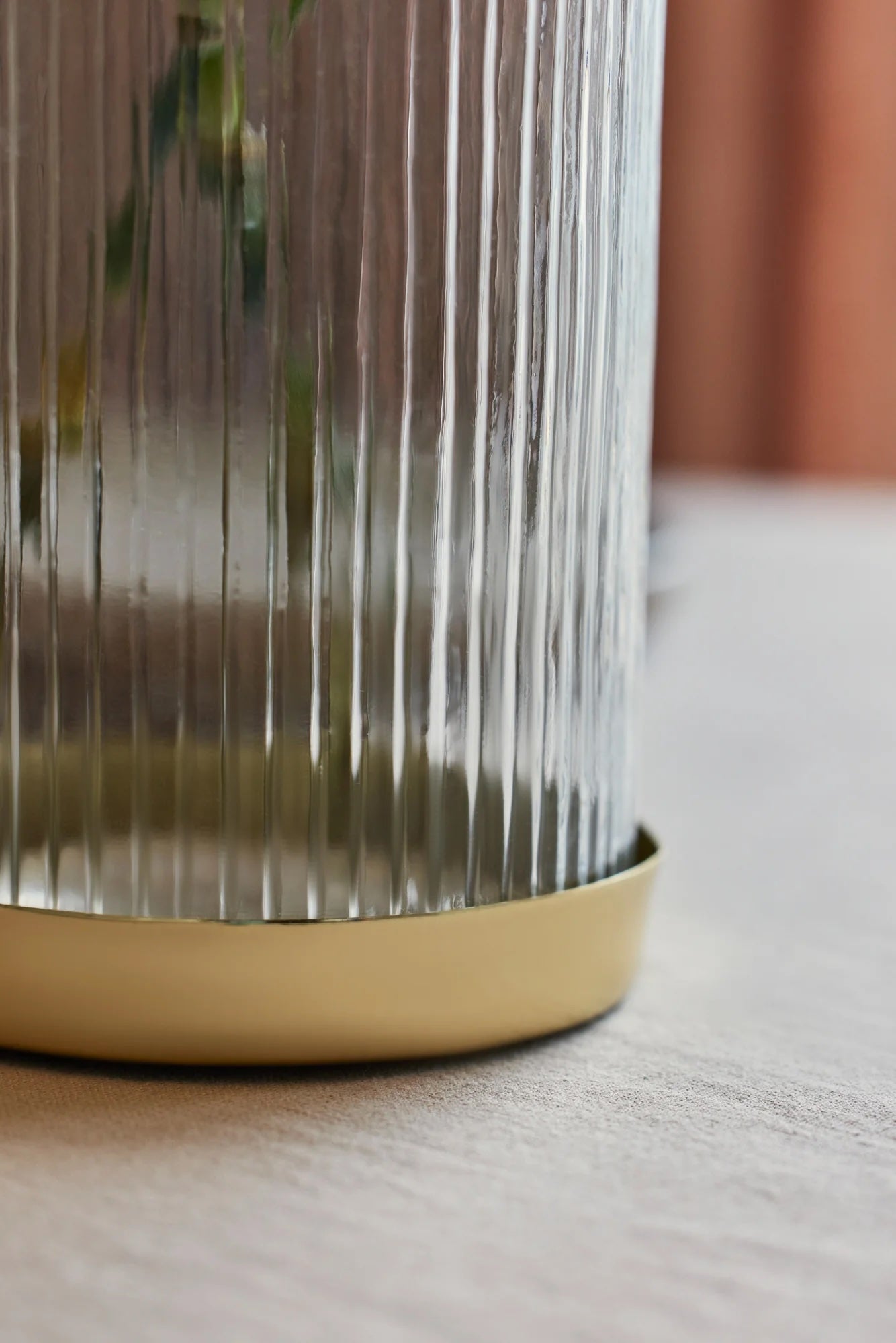 Fluted Glass Vase/Planter, Tall