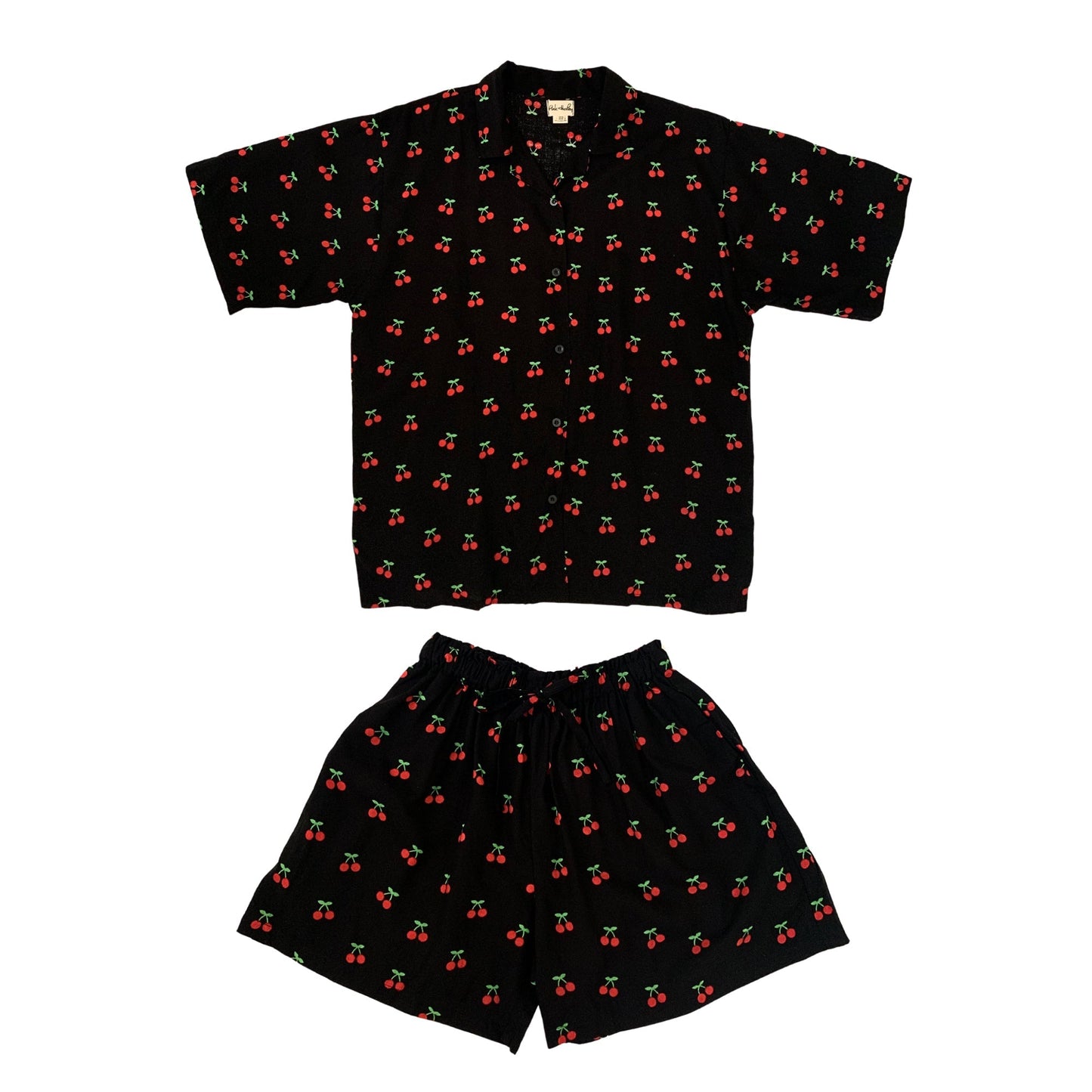 Nostalgic Cherry-Print Travel Matching Set