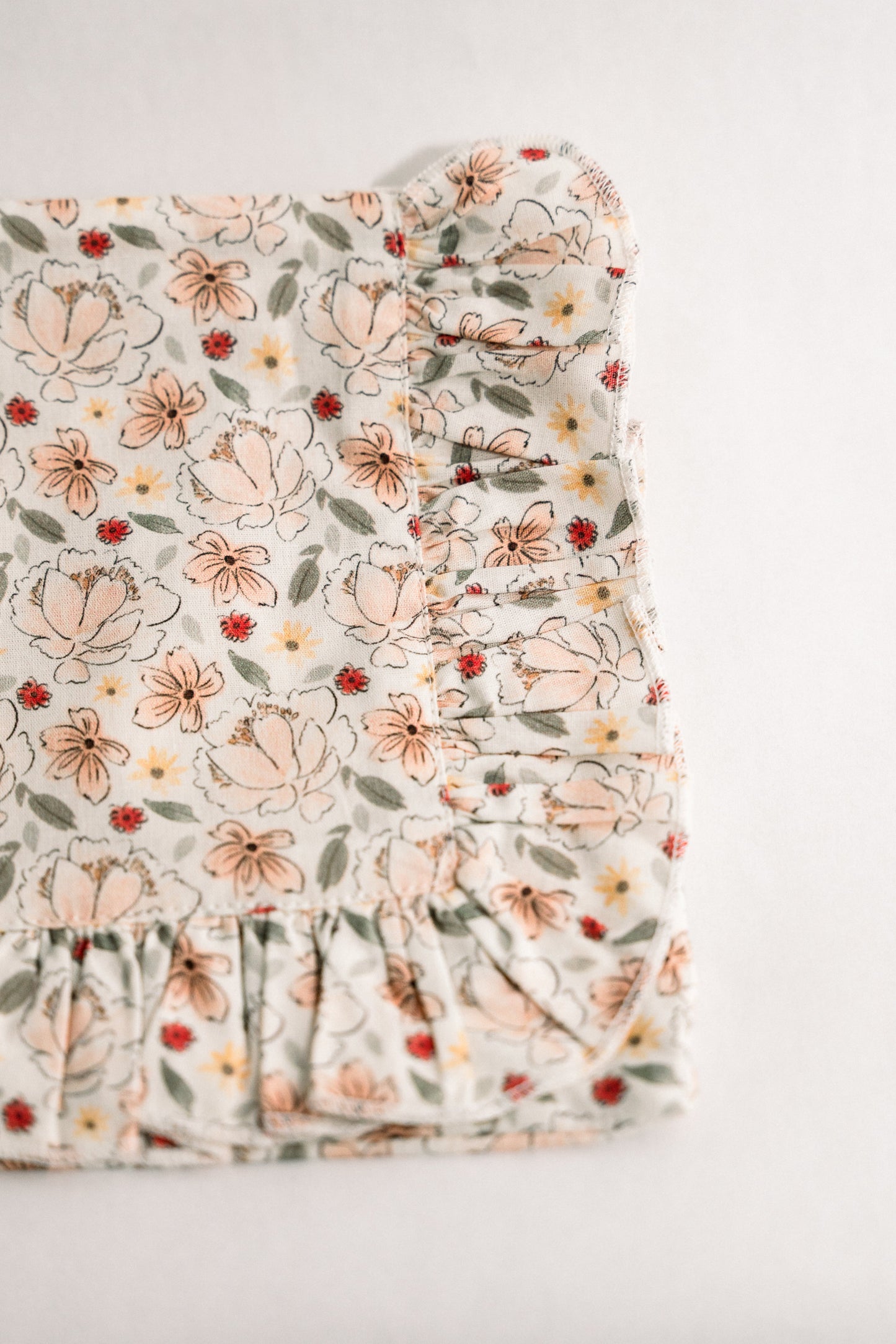 Primrose Garden | Timeless Floral Ruffle Zipper Pouch