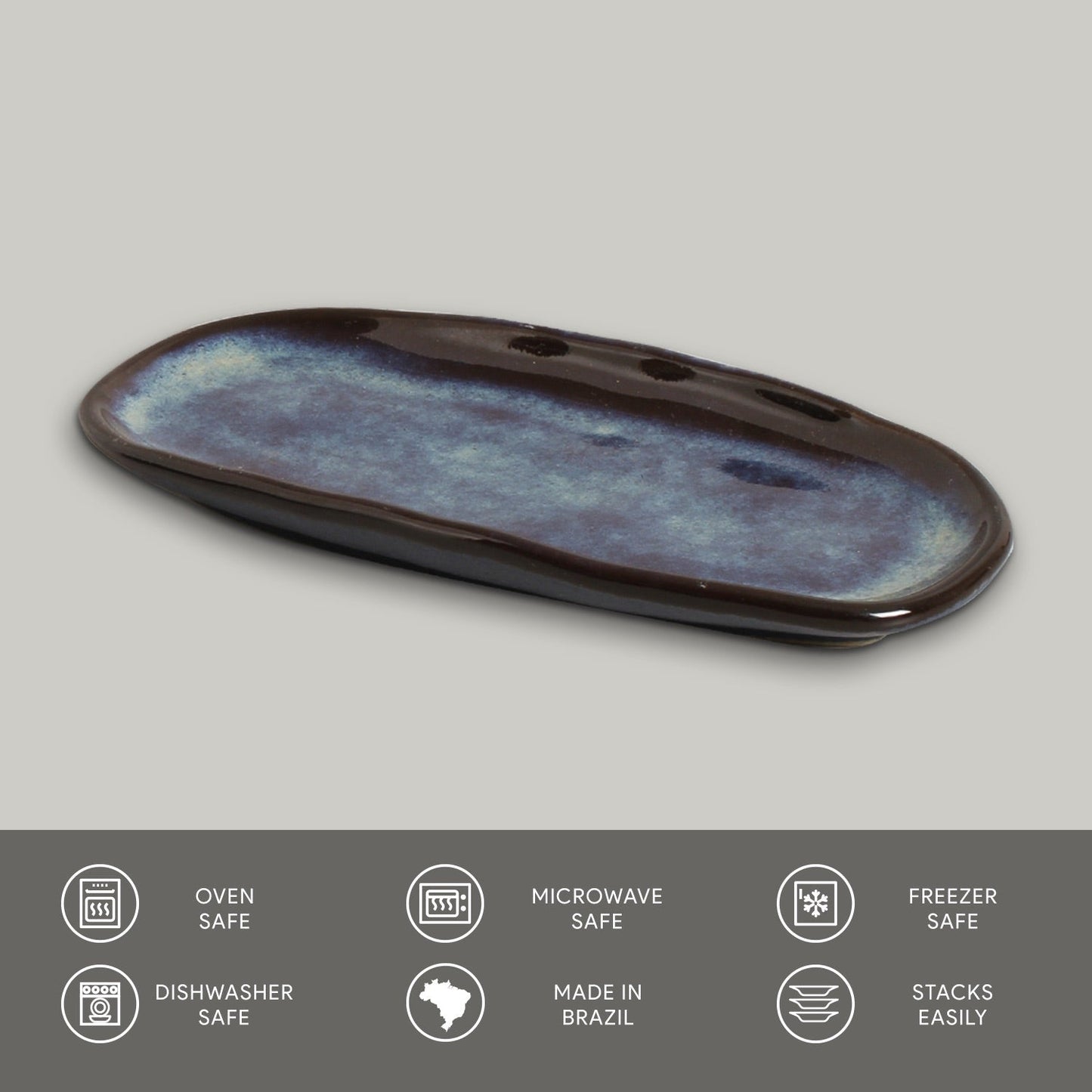 Shallow Organic Oval Platter Mini Set of 4