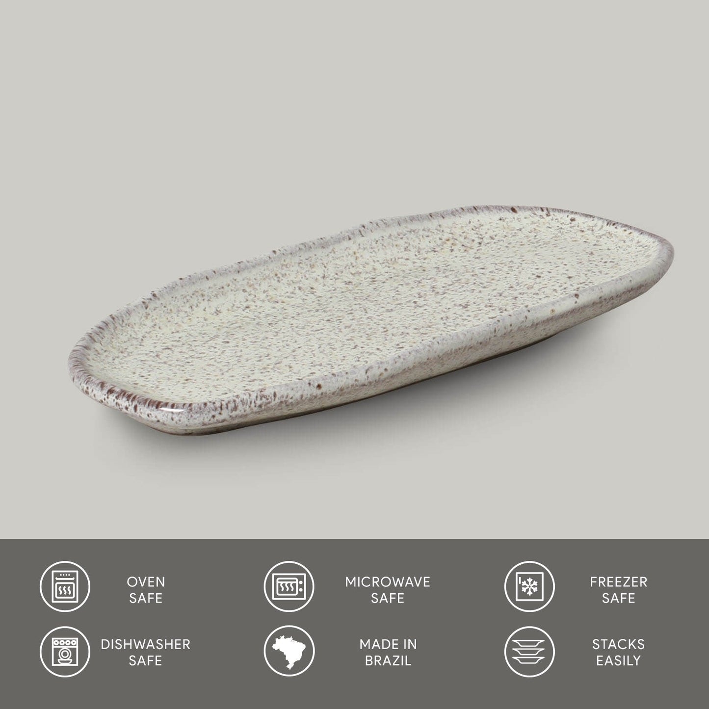 Shallow Organic Oval Platter Mini Set of 4