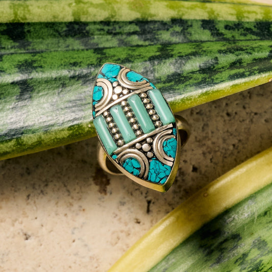 Amkha Silver & Turquoise Ring