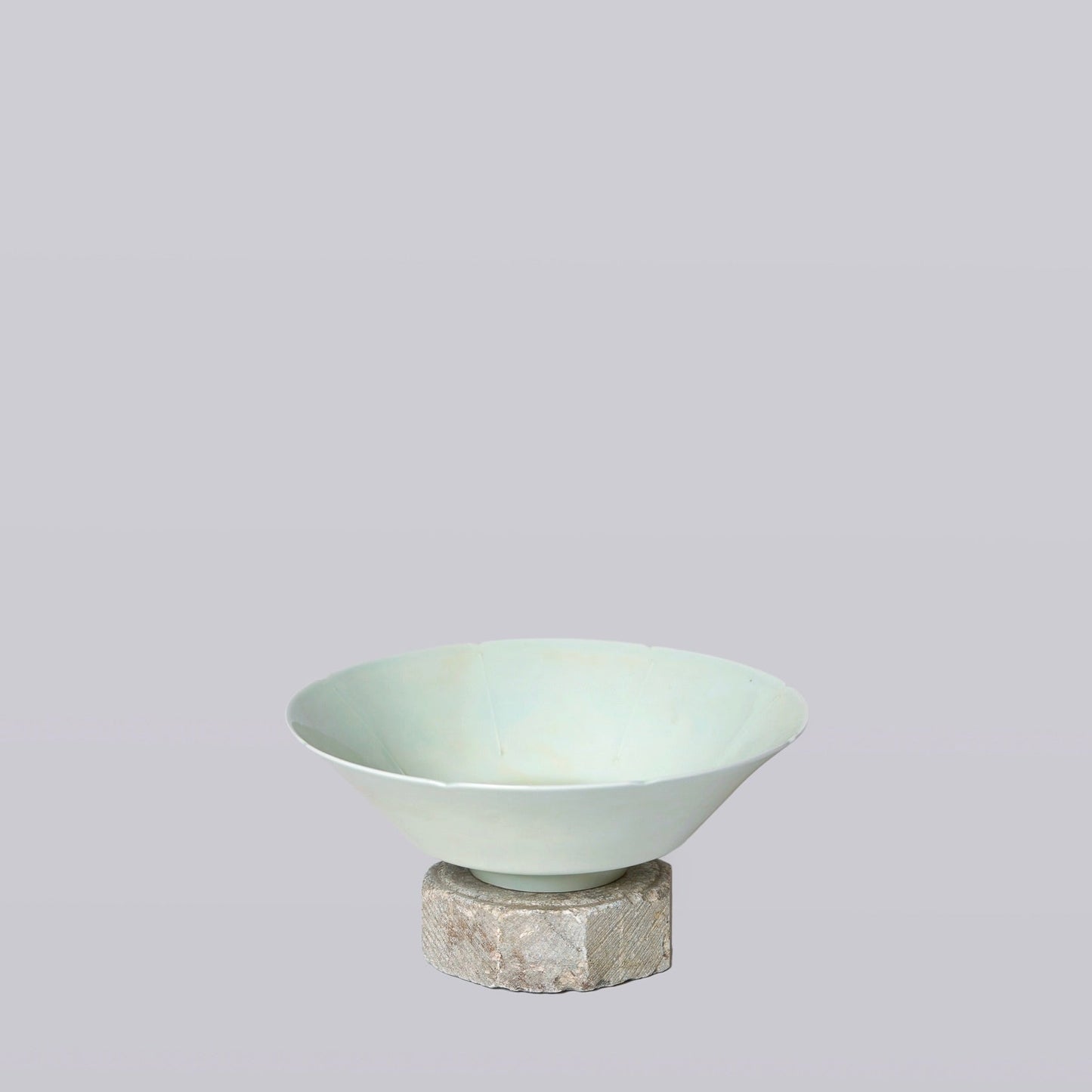 Celadon Porcelain Large Peony Conical Bowl