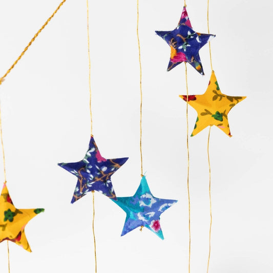 Upcycled Sari Star Valance