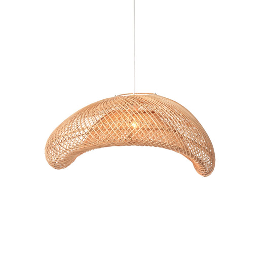 Rattan Arch Wavy Pendant Light-Large