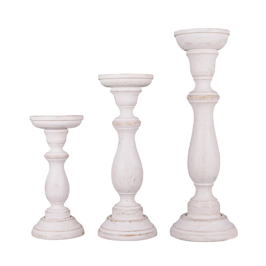 Tuli Shabby Chic Large Pillar Candleholder Set