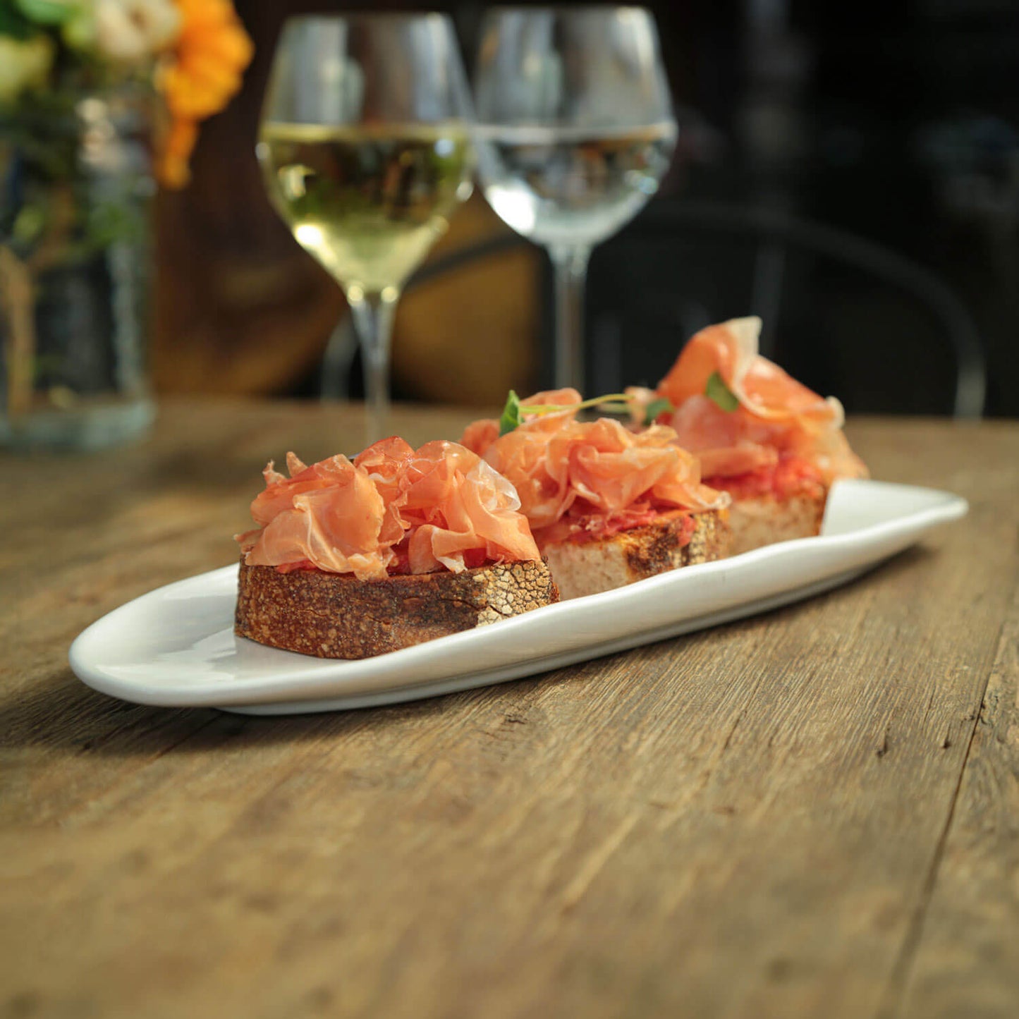 Shallow Organic Oval Platter Large Set of 4