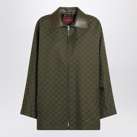 Gucci Military Green Gg Fabric Jacket Women