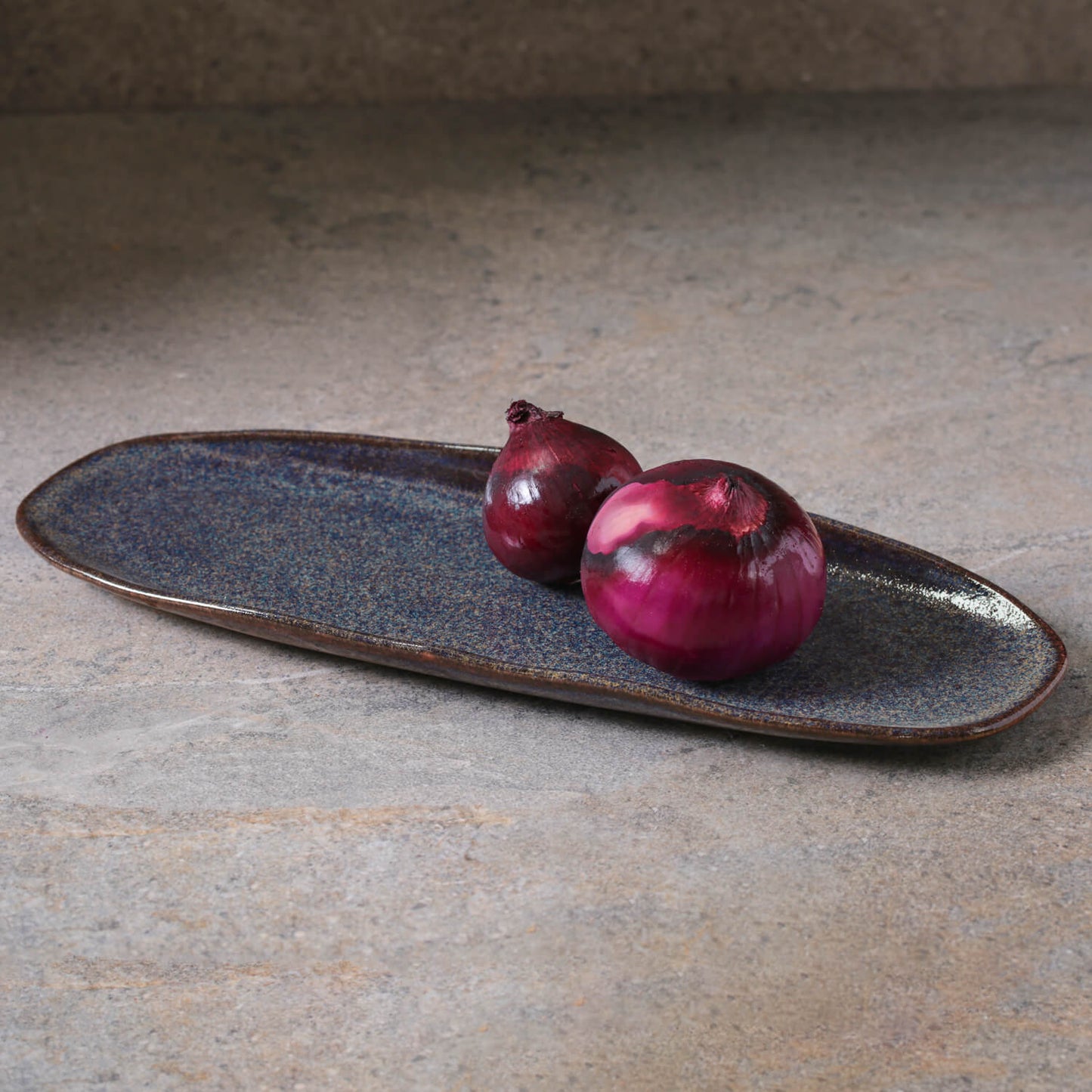 Shallow Organic Oval Platter Large Set of 4