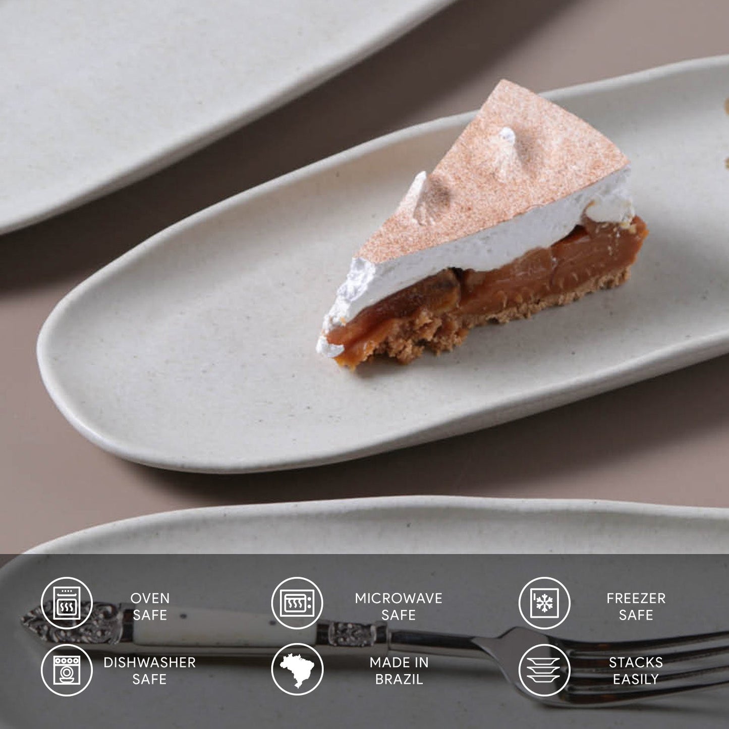 Shallow Organic Oval Platter Large Set of 4