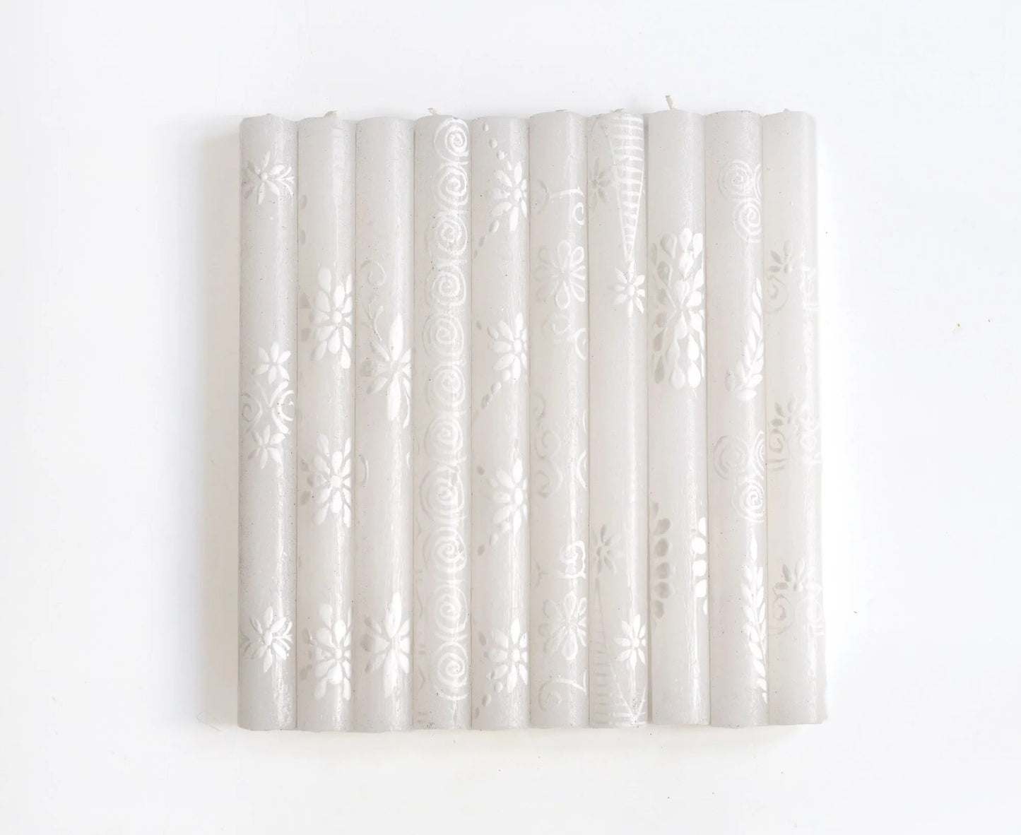 White on White Painted Candles