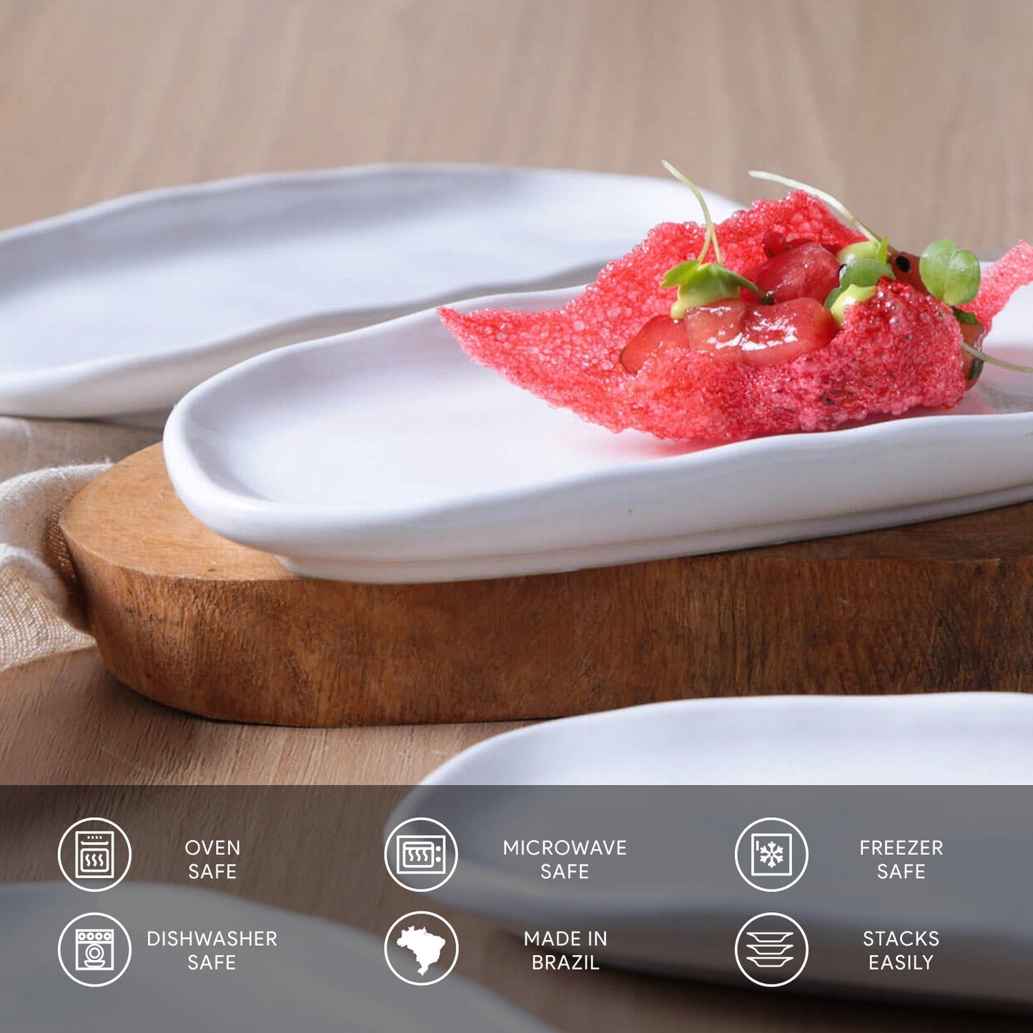 Shallow Organic Oval Platter Mini Set of 4