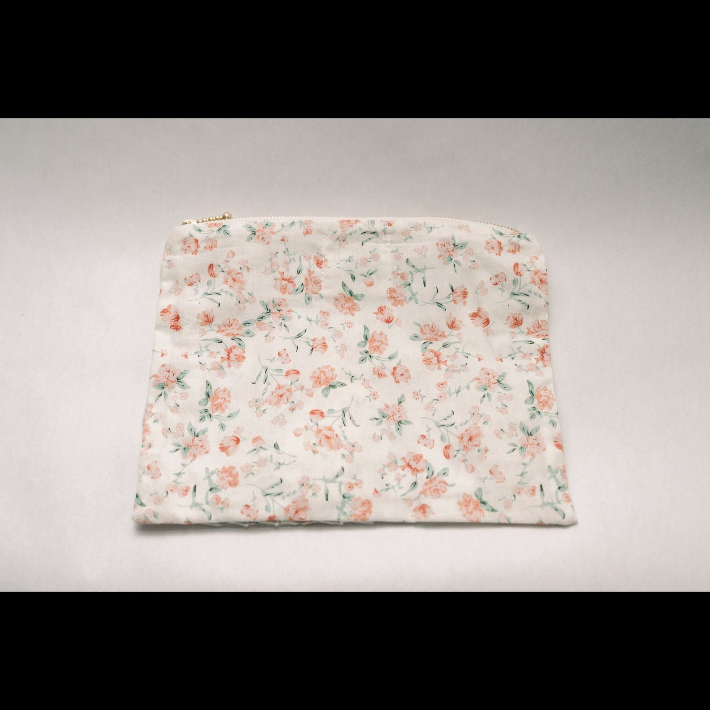 Sorrento Bloom | Timeless Floral Ruffle Zipper Pouch