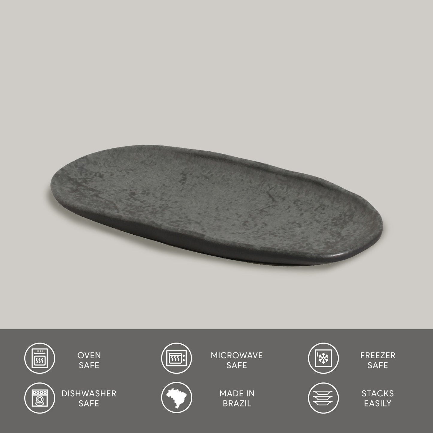 Shallow Organic Oval Platter Small Set of 4