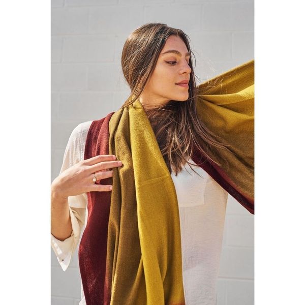 Marigold Merino Ombre Handloom Blanket Scarf