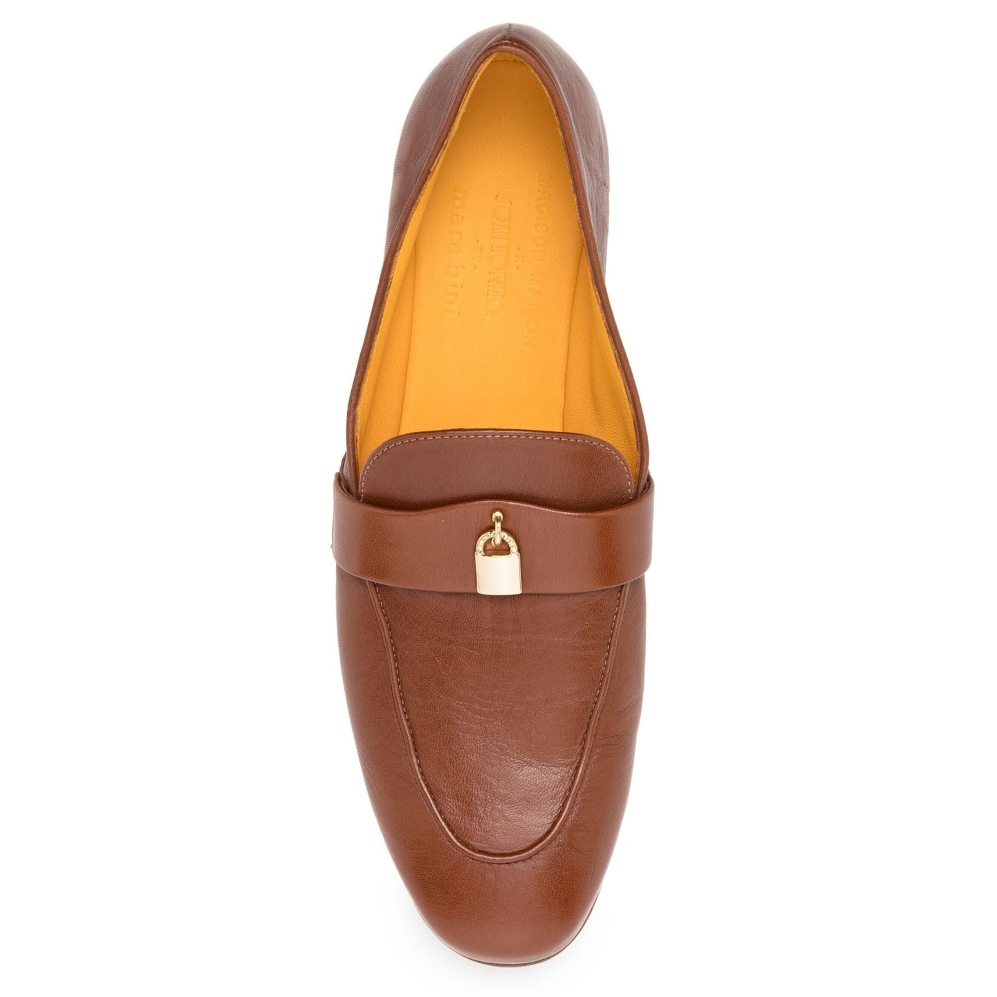 Tan Leather Lock Flat Loafer