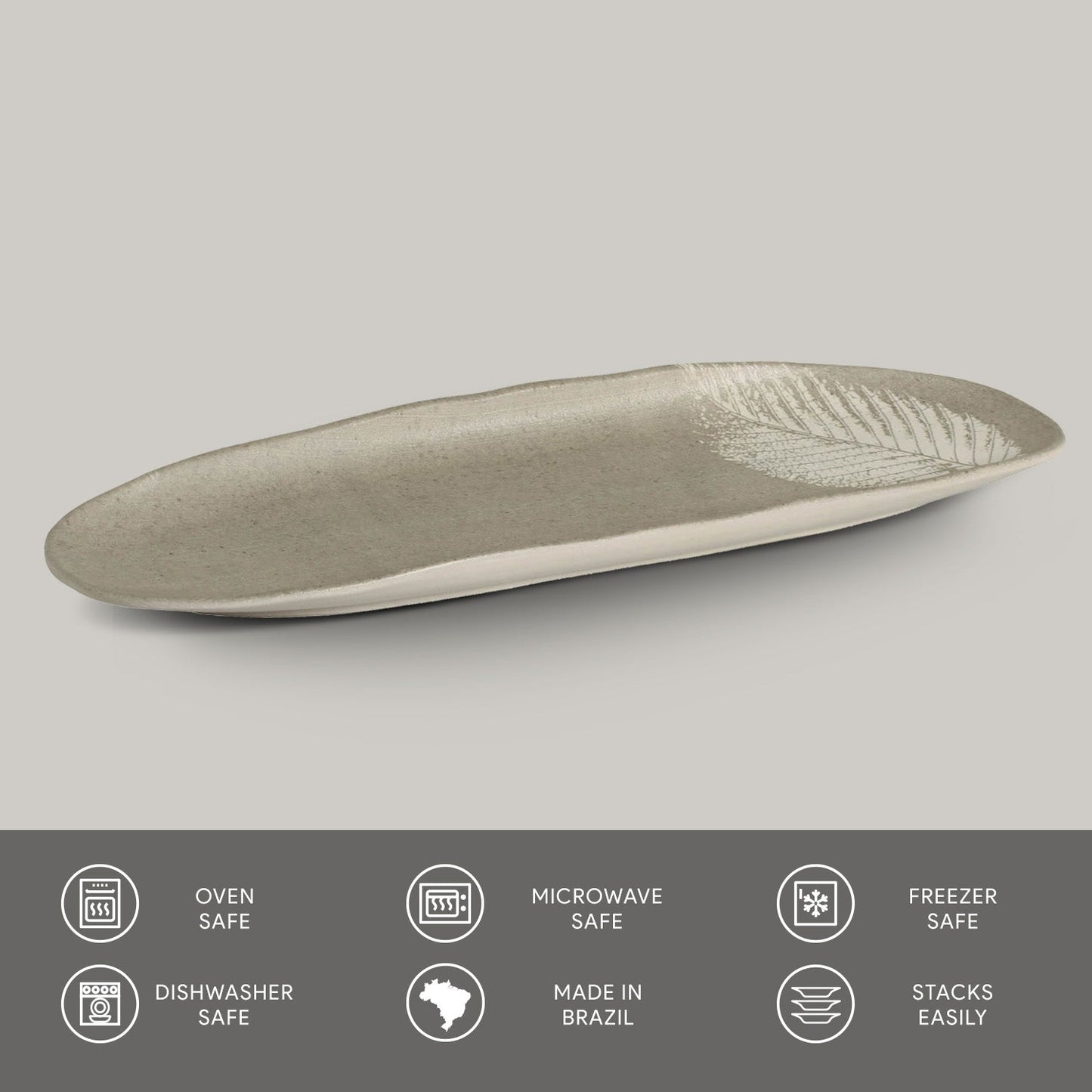 Shallow Organic Oval Platter Large Set of 4