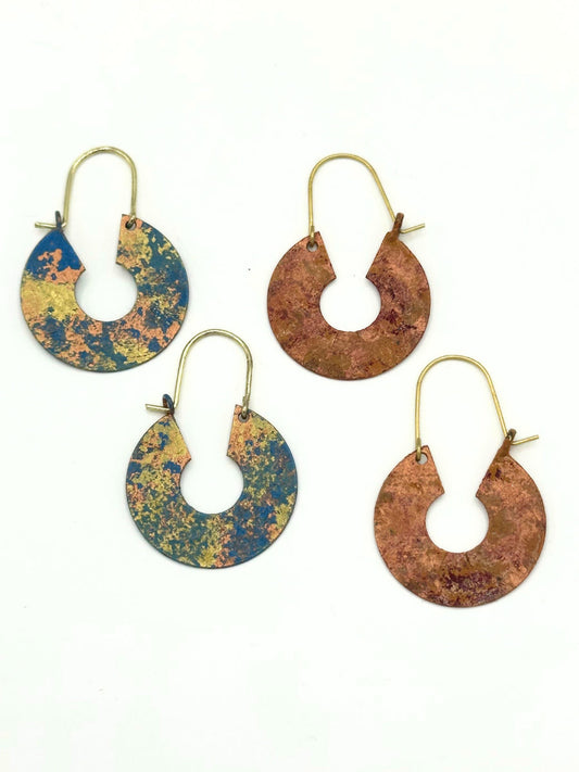 Patina Hammered Hoops