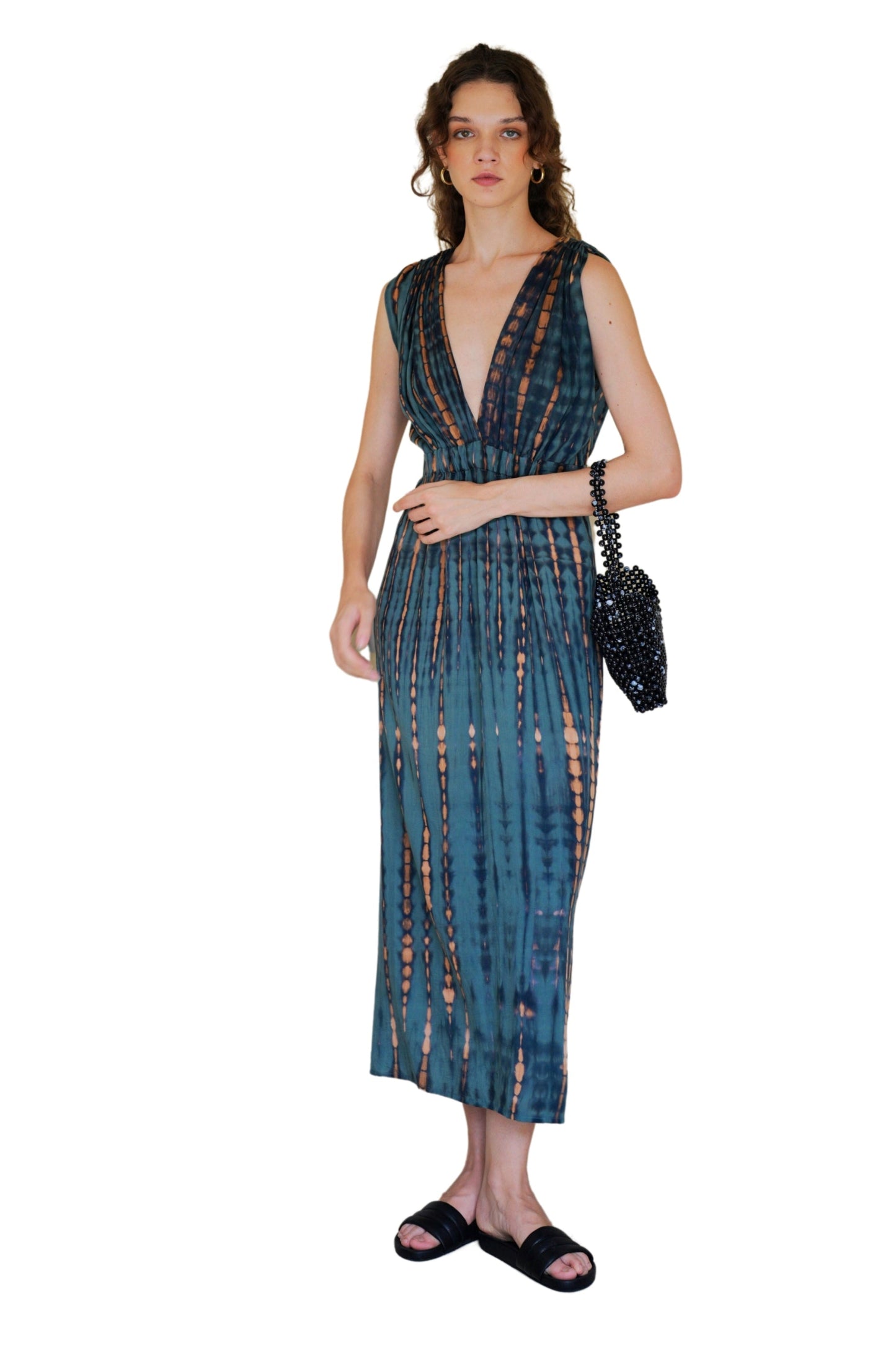 Clara Maxi Slip Dress in Deep Sea Blue