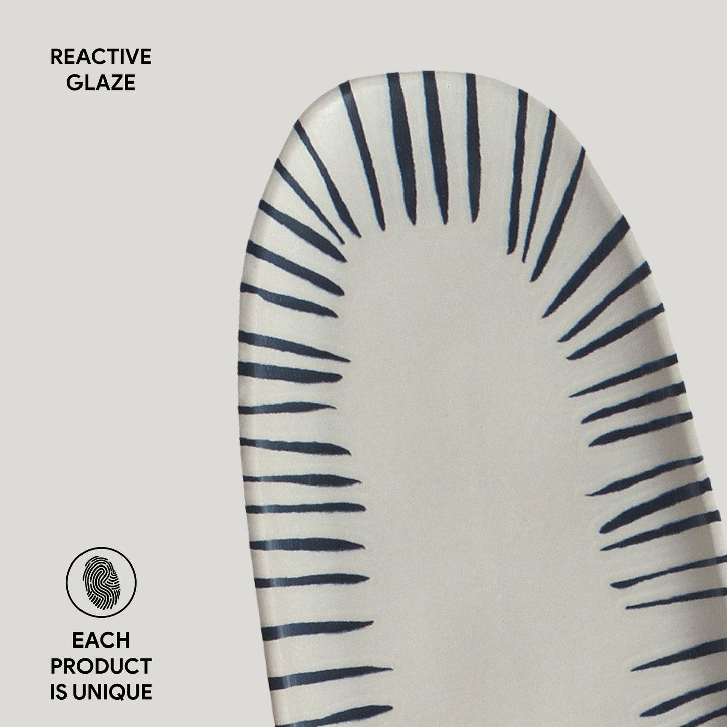 Shallow Organic Oval Platter Large Set of 4