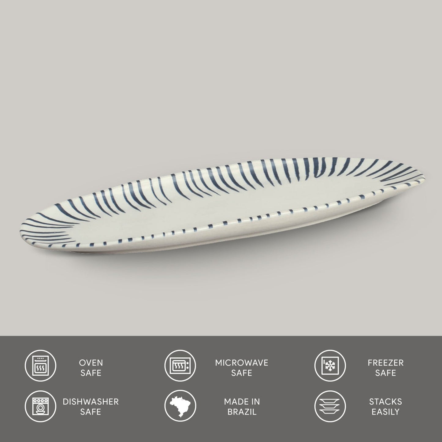 Shallow Organic Oval Platter Large Set of 4