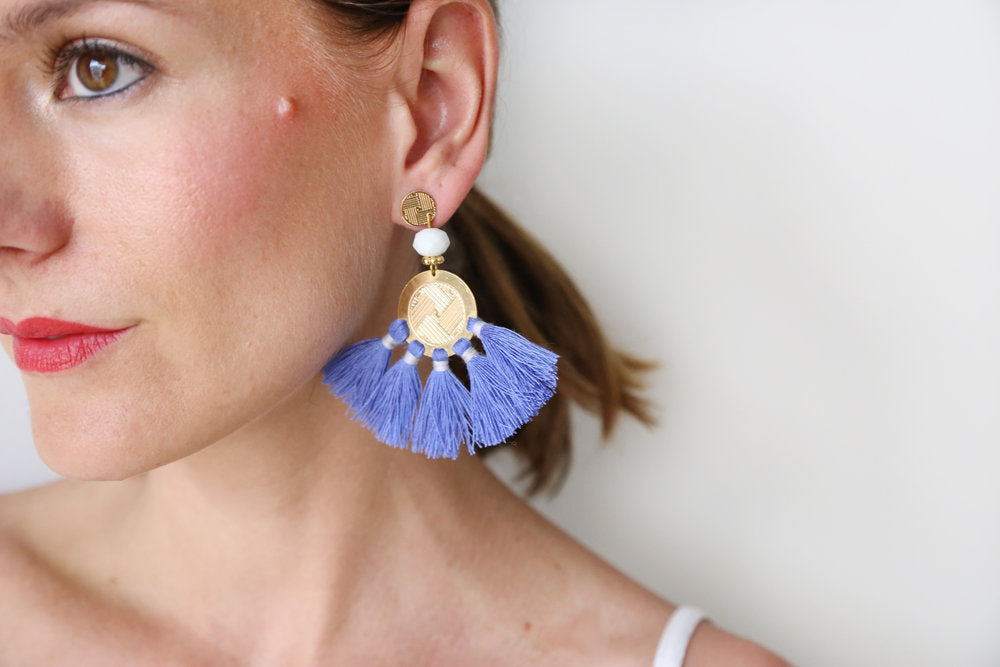 Sol Tassel Earring - Periwinkle