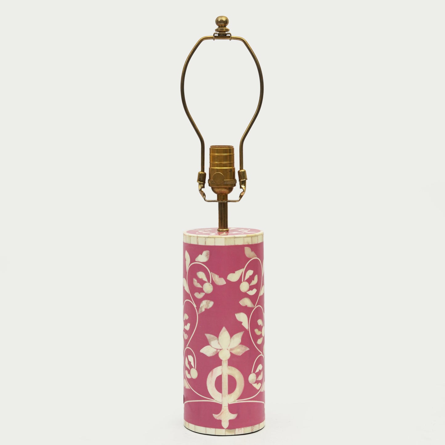 Floral Vines Inlay Blush Table Lamp