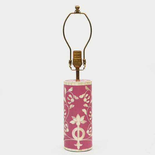 Floral Vines Inlay Blush Table Lamp
