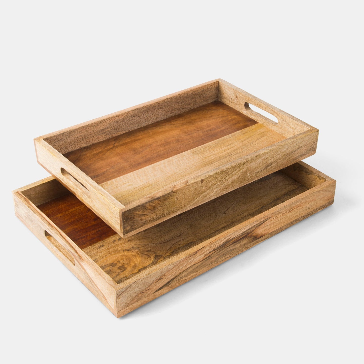 Rustic Elegance Two-Tone Serving Tray Set