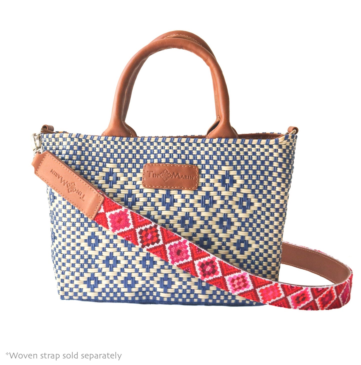 Mixte Small Woven Crossbody Bag - Tan Leather