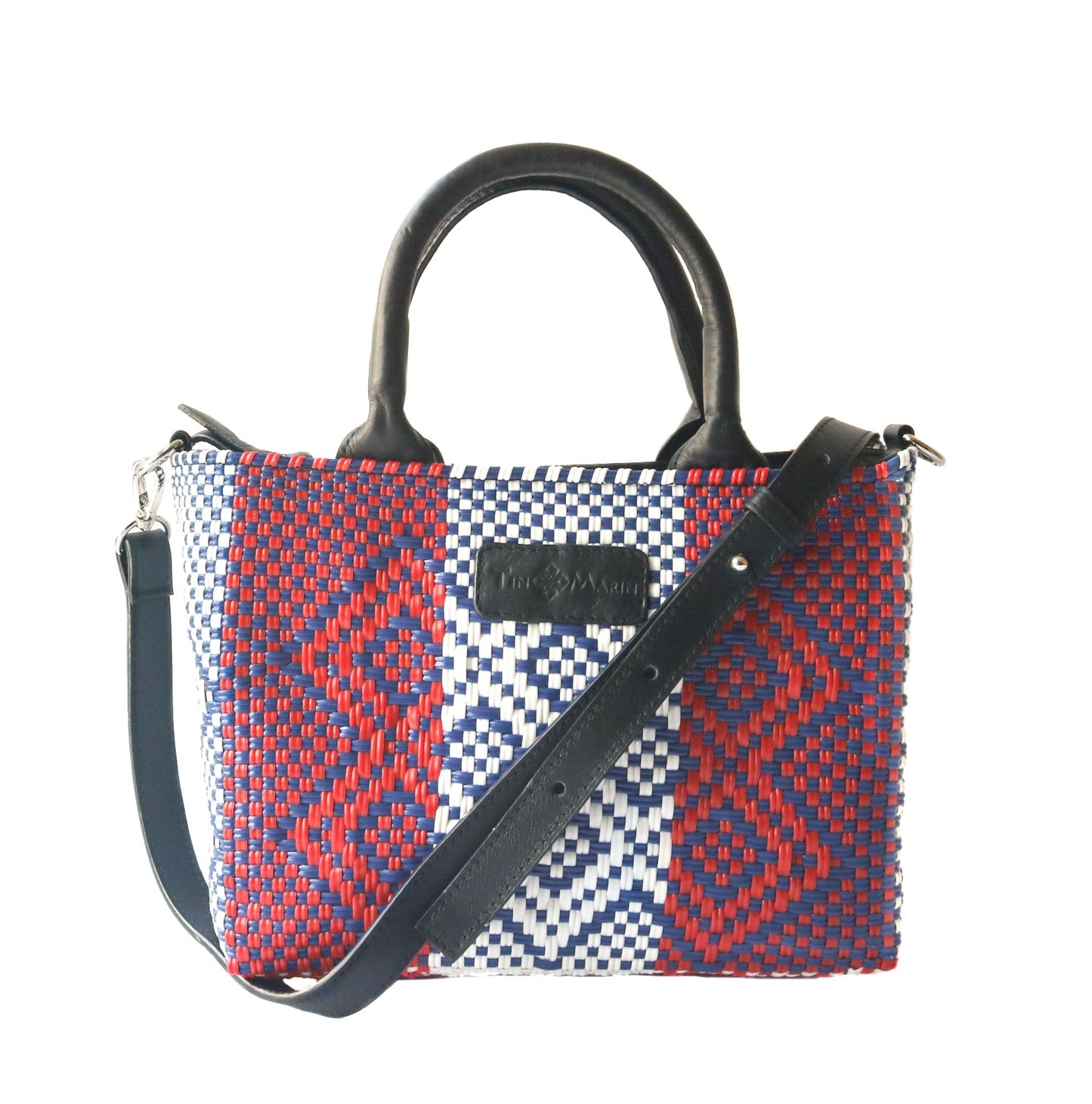 Piruli Small Woven Crossbody with Leather