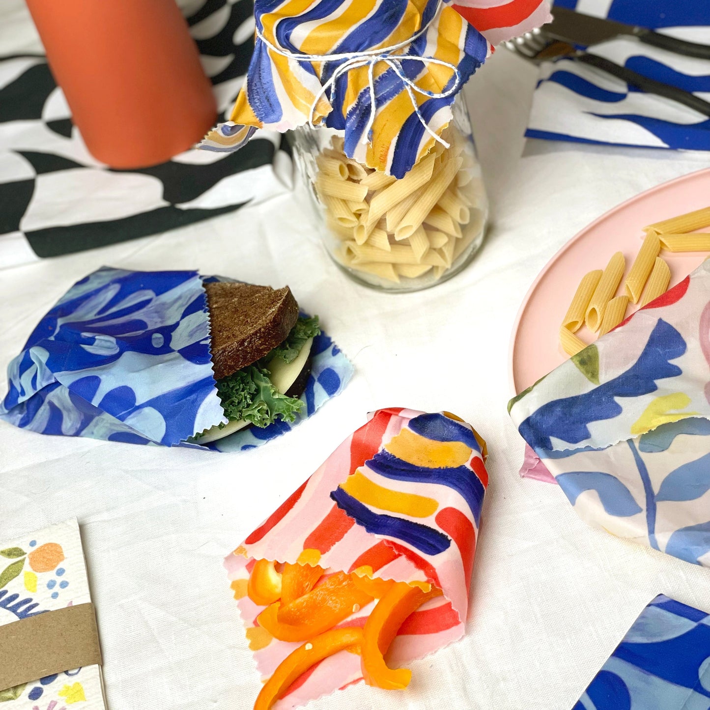 Poppy Garden Print Beeswax Wrap 3 pack