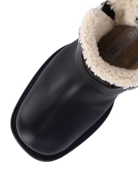 Miu Miu Women Shearling Biker Boots