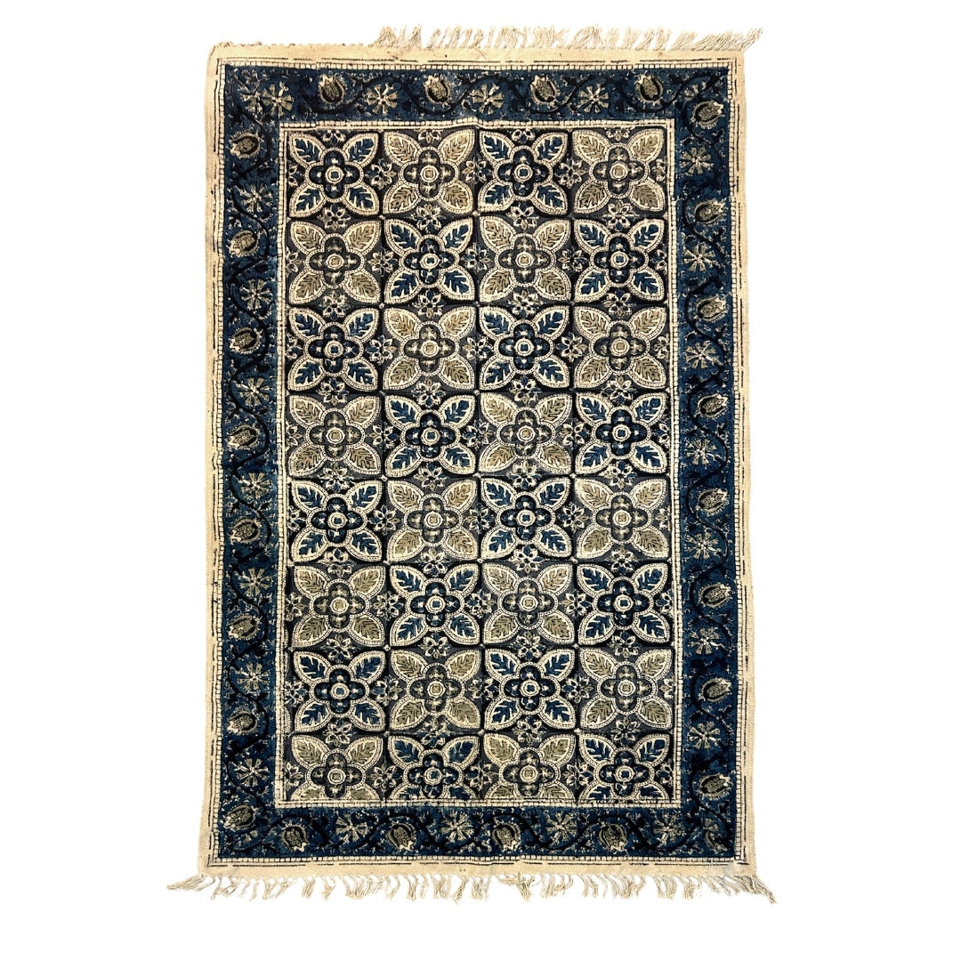 Kalamkari Handprinted Rug (36" x 60")